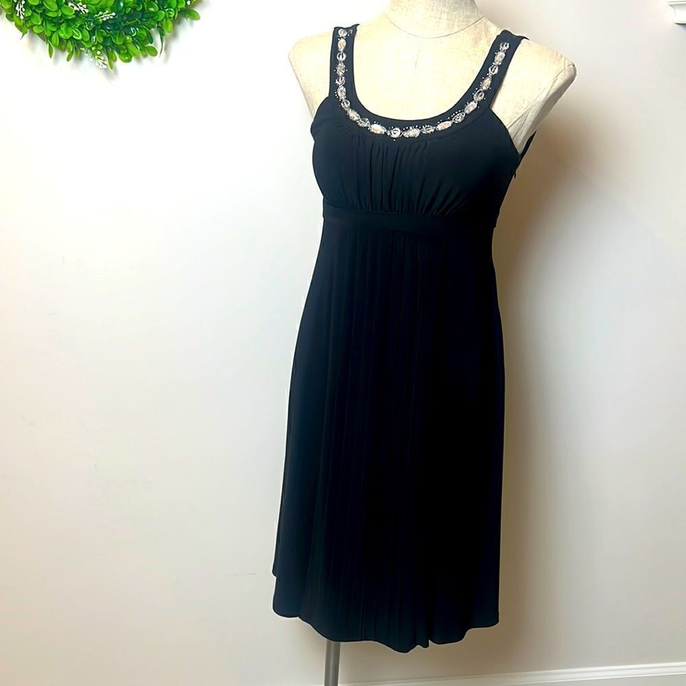 Dressbarn Collection Beaded Knee Length Black Cocktail Dress LBD